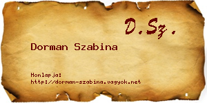 Dorman Szabina névjegykártya